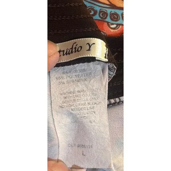 VTG Y2K Babydoll Top Sz L Paisley Print Tie Back Retro Hippie - Picture 5 of 7